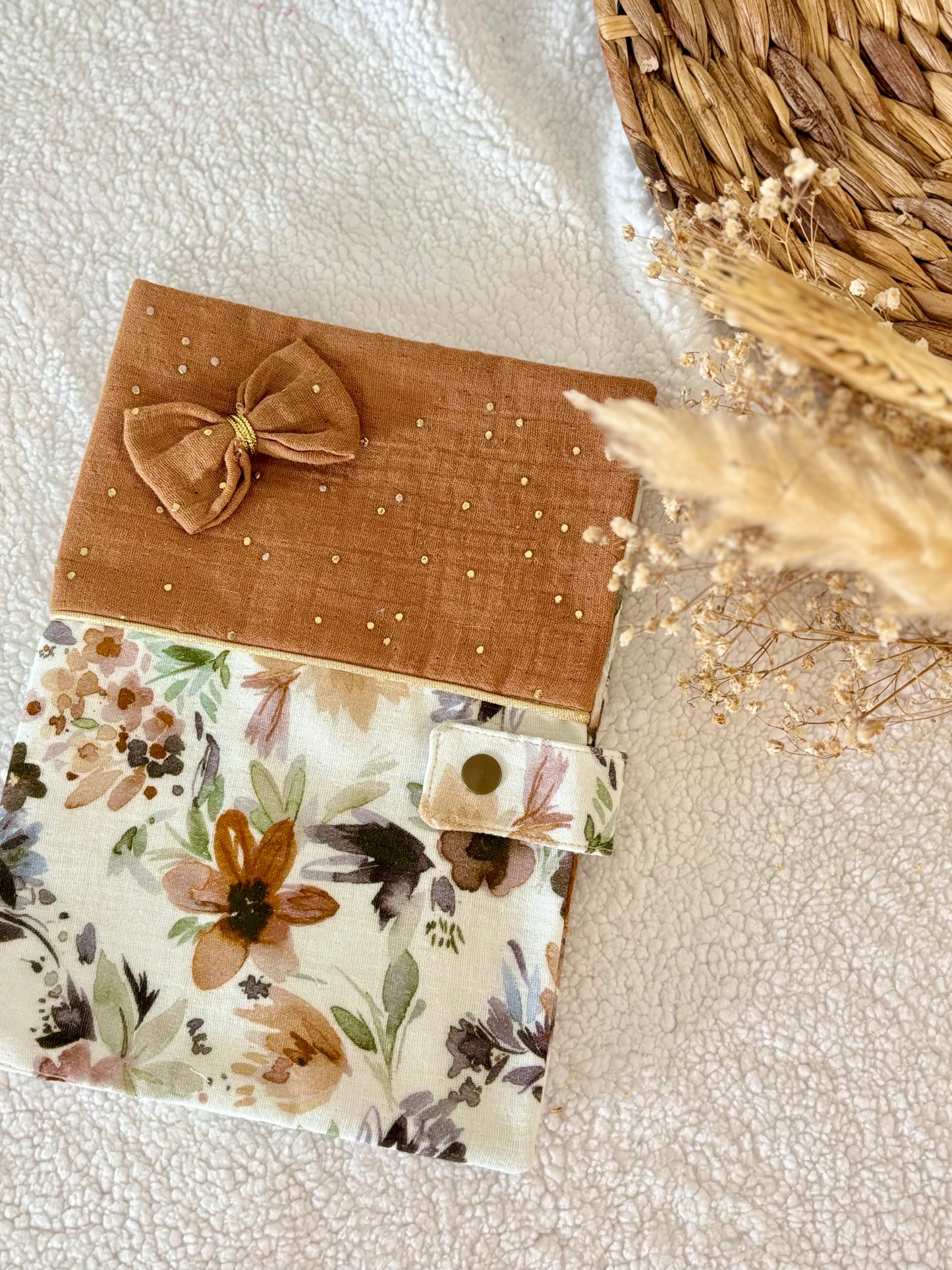 🍂✨ Protège Carnet de Santé - Fleurs d’Automne Douces ✨🍂