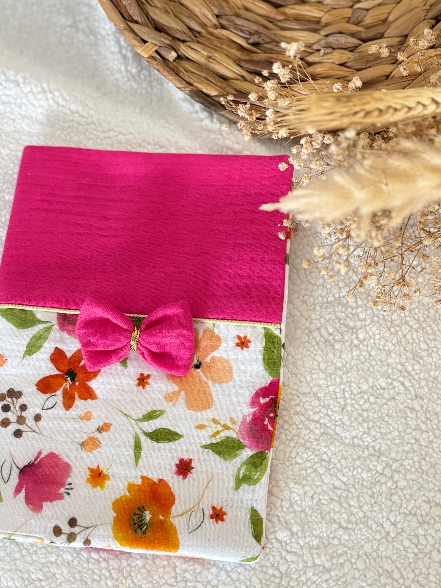 🌸✨ Protège Carnet de Santé - Fuchsia & Fleurs de Printemps ✨🌿