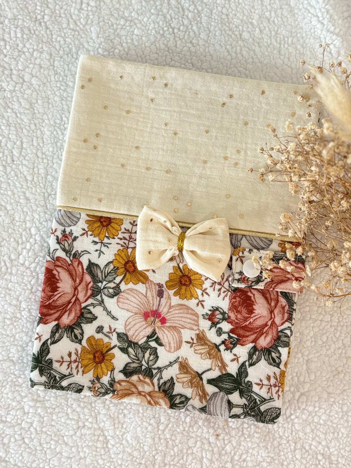 🌸✨ Protège Carnet de Santé - Motifs Fleurs Vintage ✨🌸