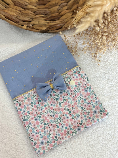 💙✨ Protège Carnet de Santé - Bleu Bébé & Motifs Doux ✨🌿
