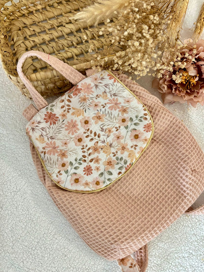 Sac crèche- Motifs Fleuris ROSE