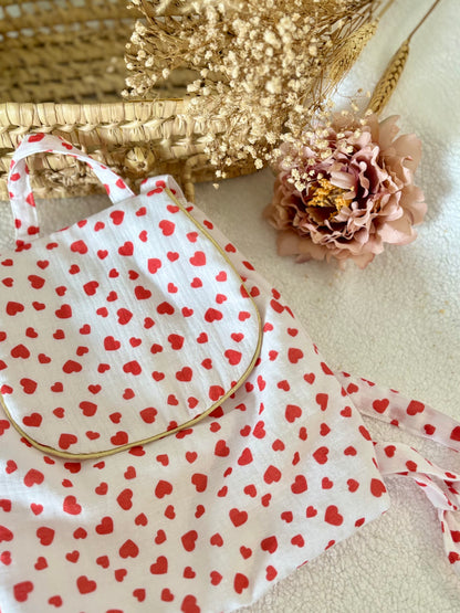 ❤️✨ Sac de Crèche - Motifs Cœurs Rouges "À la Folie" ✨❤️