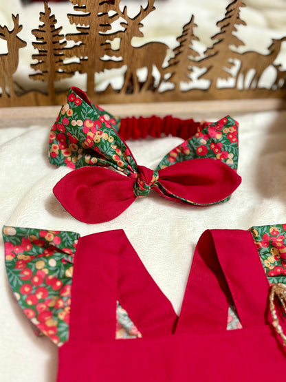 Barboteuse Rouge "Mon premier noël" / EN COMMANDE